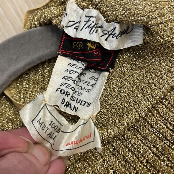 VTG/SAKS Gold Metallic Turtleneck Sweater- Size 14 - Picture 6 of 8